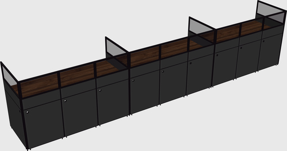 Shared rectangular cubicle