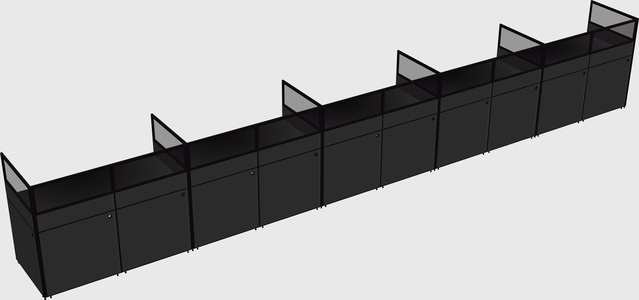 Shared rectangular cubicle