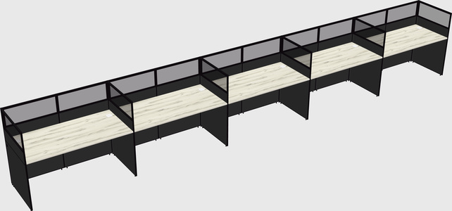 Shared rectangular cubicle