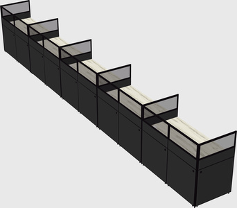 Shared rectangular cubicle
