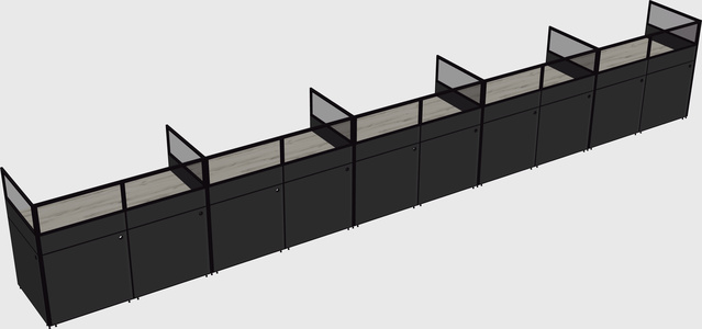 Shared rectangular cubicle