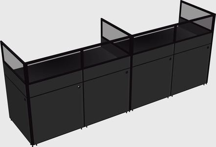Shared rectangular cubicle