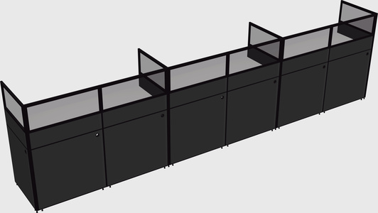Shared rectangular cubicle