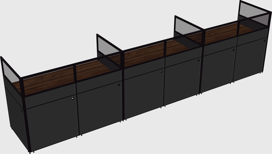 Shared rectangular cubicle