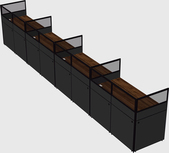 Shared rectangular cubicle