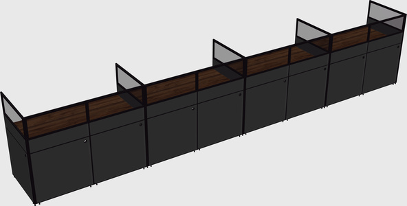 Shared rectangular cubicle