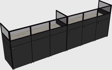 Shared rectangular cubicle