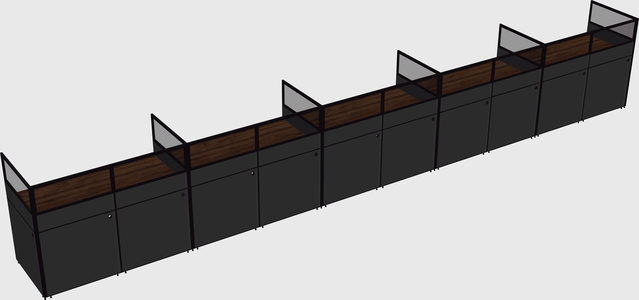 Shared rectangular cubicle