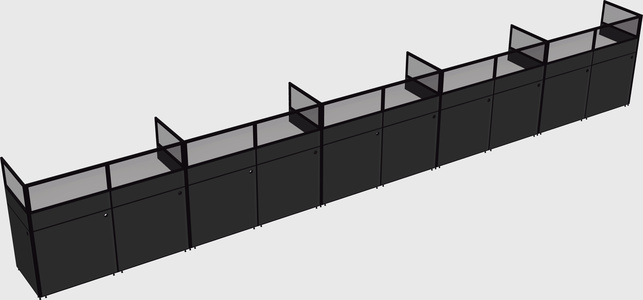 Shared rectangular cubicle