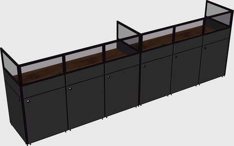 Shared rectangular cubicle