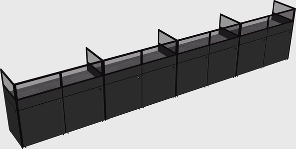 Shared rectangular cubicle