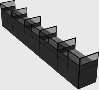 Shared rectangular cubicle