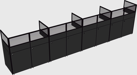 Shared rectangular cubicle