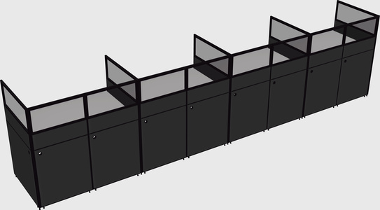 Shared rectangular cubicle