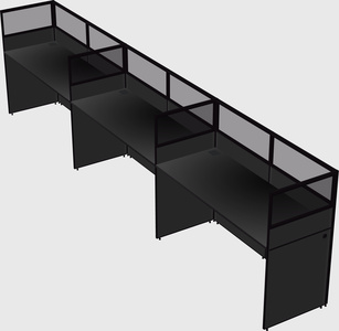 Shared rectangular cubicle