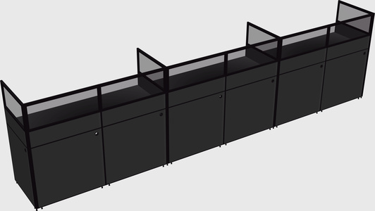 Shared rectangular cubicle