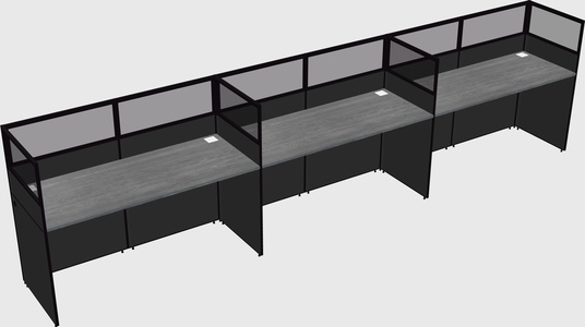 Shared rectangular cubicle