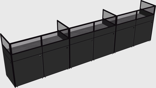 Shared rectangular cubicle