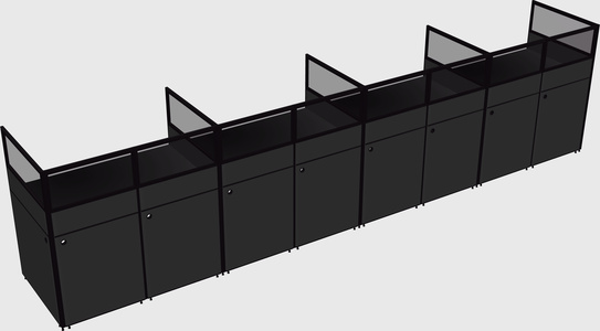 Shared rectangular cubicle