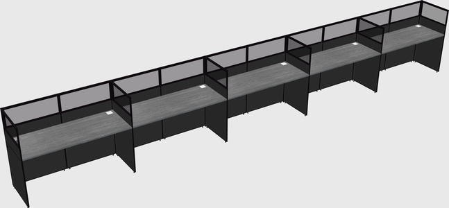 Shared rectangular cubicle