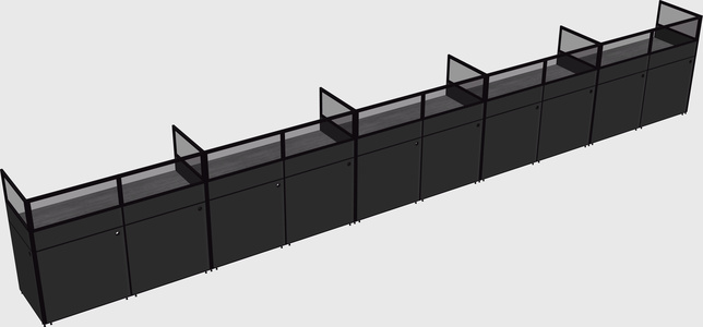 Shared rectangular cubicle