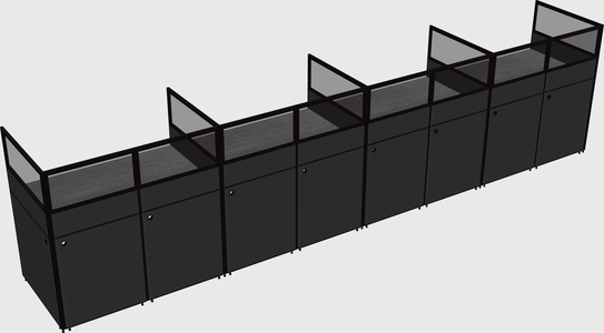 Shared rectangular cubicle