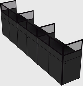 Shared rectangular cubicle