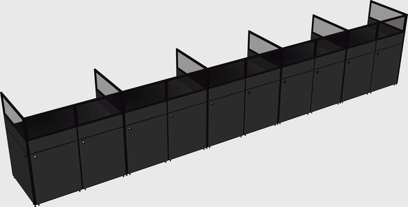 Shared rectangular cubicle