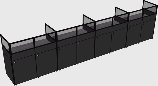 Shared rectangular cubicle