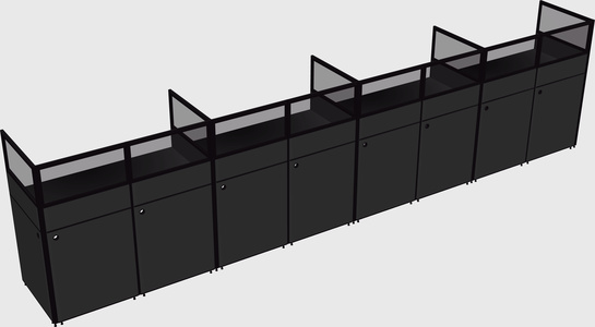 Shared rectangular cubicle
