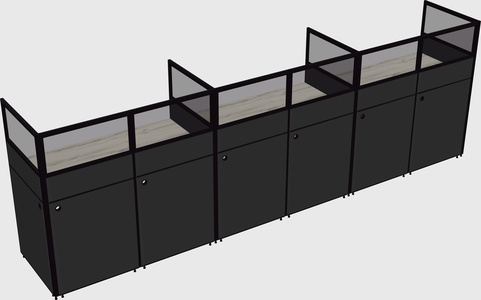 Shared rectangular cubicle