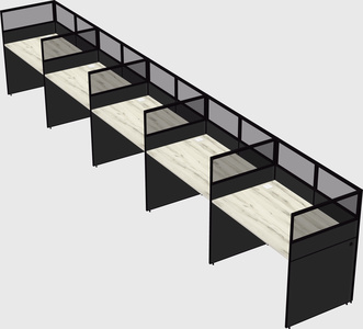 Shared rectangular cubicle
