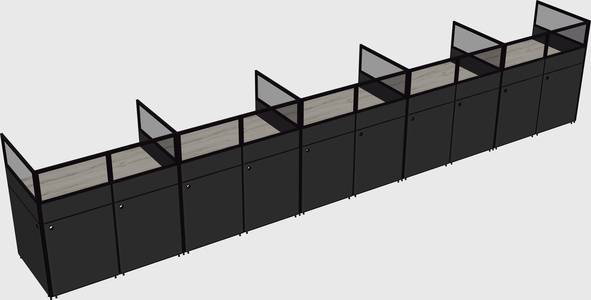 Shared rectangular cubicle