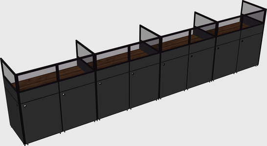 Shared rectangular cubicle