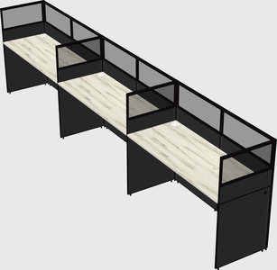 Shared rectangular cubicle