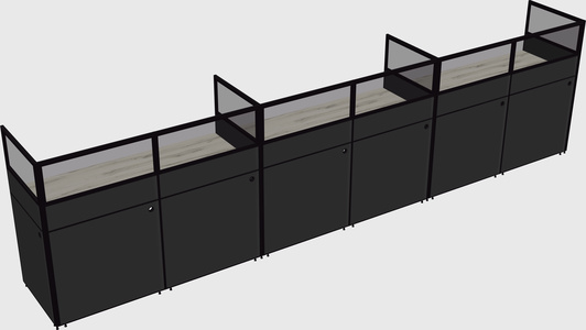 Shared rectangular cubicle