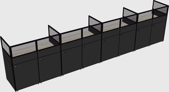 Shared rectangular cubicle