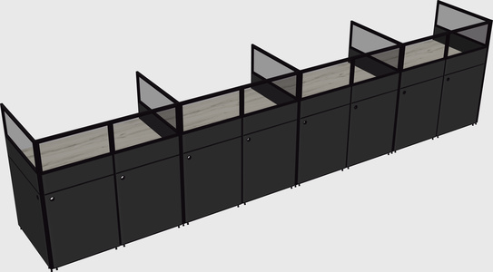 Shared rectangular cubicle