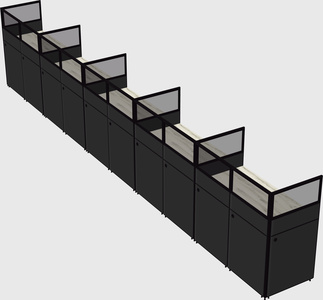 Shared rectangular cubicle