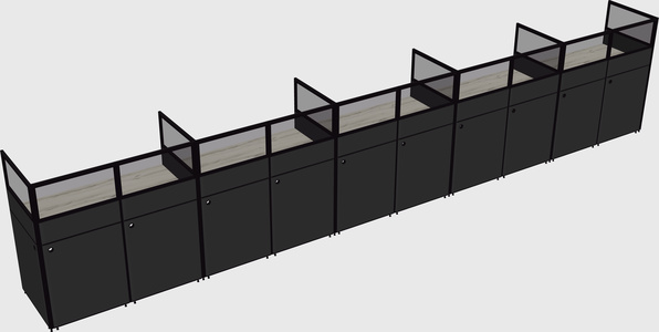 Shared rectangular cubicle