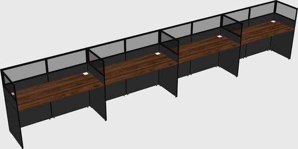 Shared rectangular cubicle