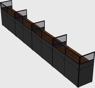 Shared rectangular cubicle