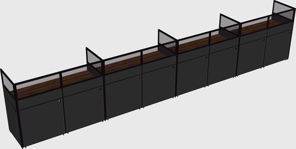 Shared rectangular cubicle
