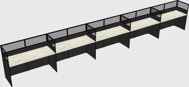 Shared rectangular cubicle