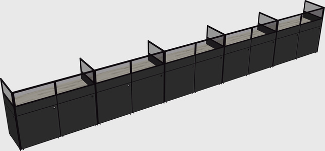 Shared rectangular cubicle