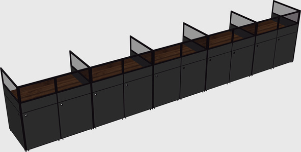 Shared rectangular cubicle