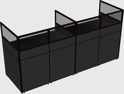 Shared rectangular cubicle