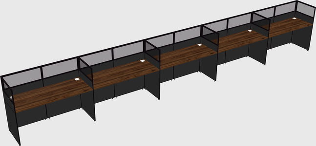 Shared rectangular cubicle