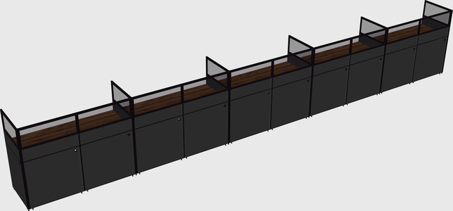 Shared rectangular cubicle