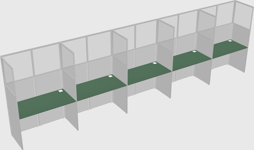 Shared rectangular cubicle